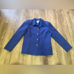 Pendleton Royal Blue Blazer 100% Virgin Wool Button Women’s Size 8